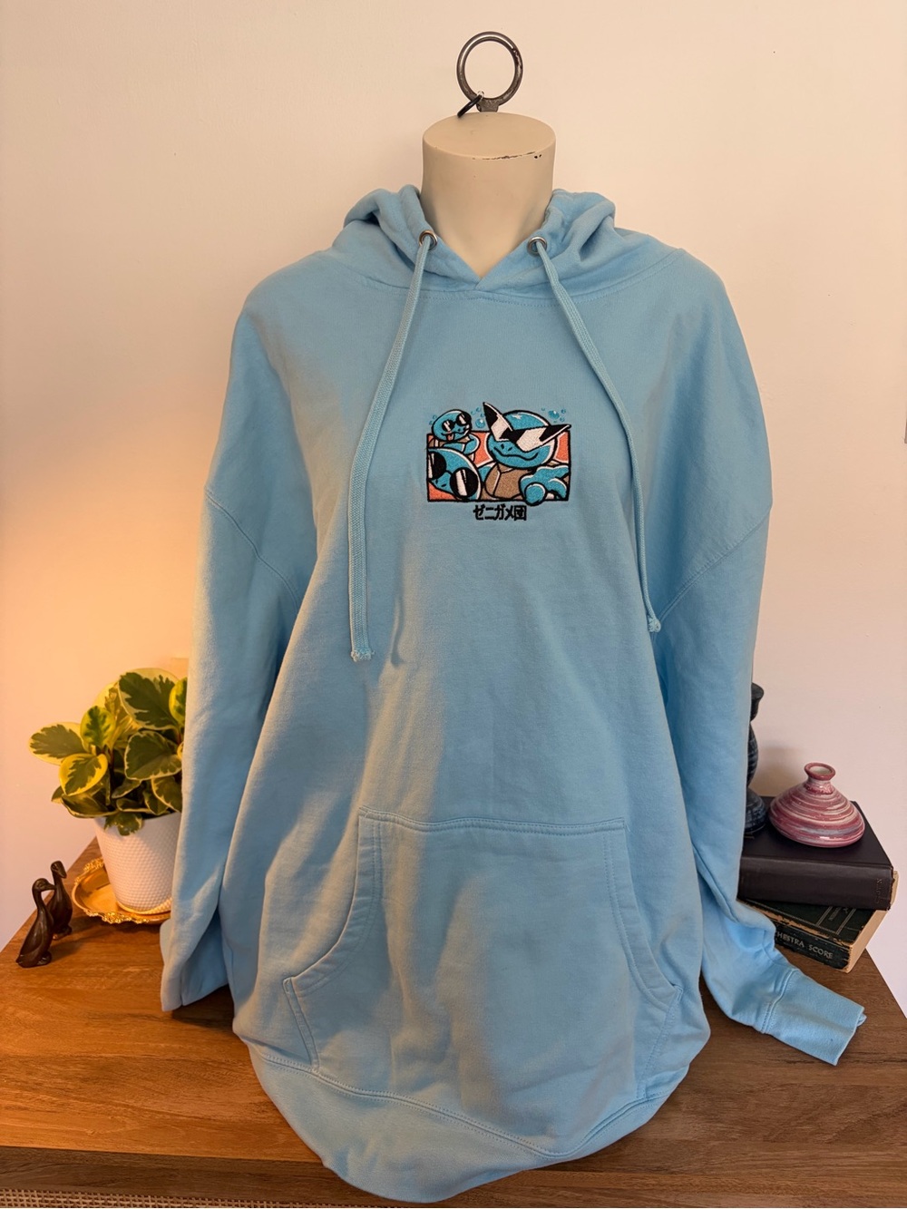 Pokémon Squirtle Anime Hoodie Baby Blue XXL